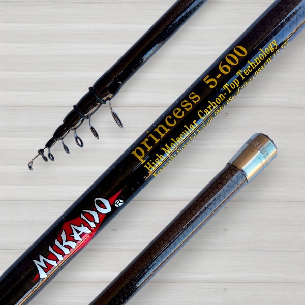 Вудка Mikado Princess з кільцями, тест 10-30г, довжина 6м